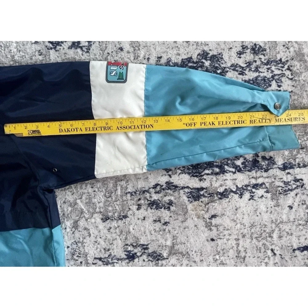 Vintage 90s Colorblock Sailing Jacket Men's‎ M Aqua Navy Windbreaker Zip Lined